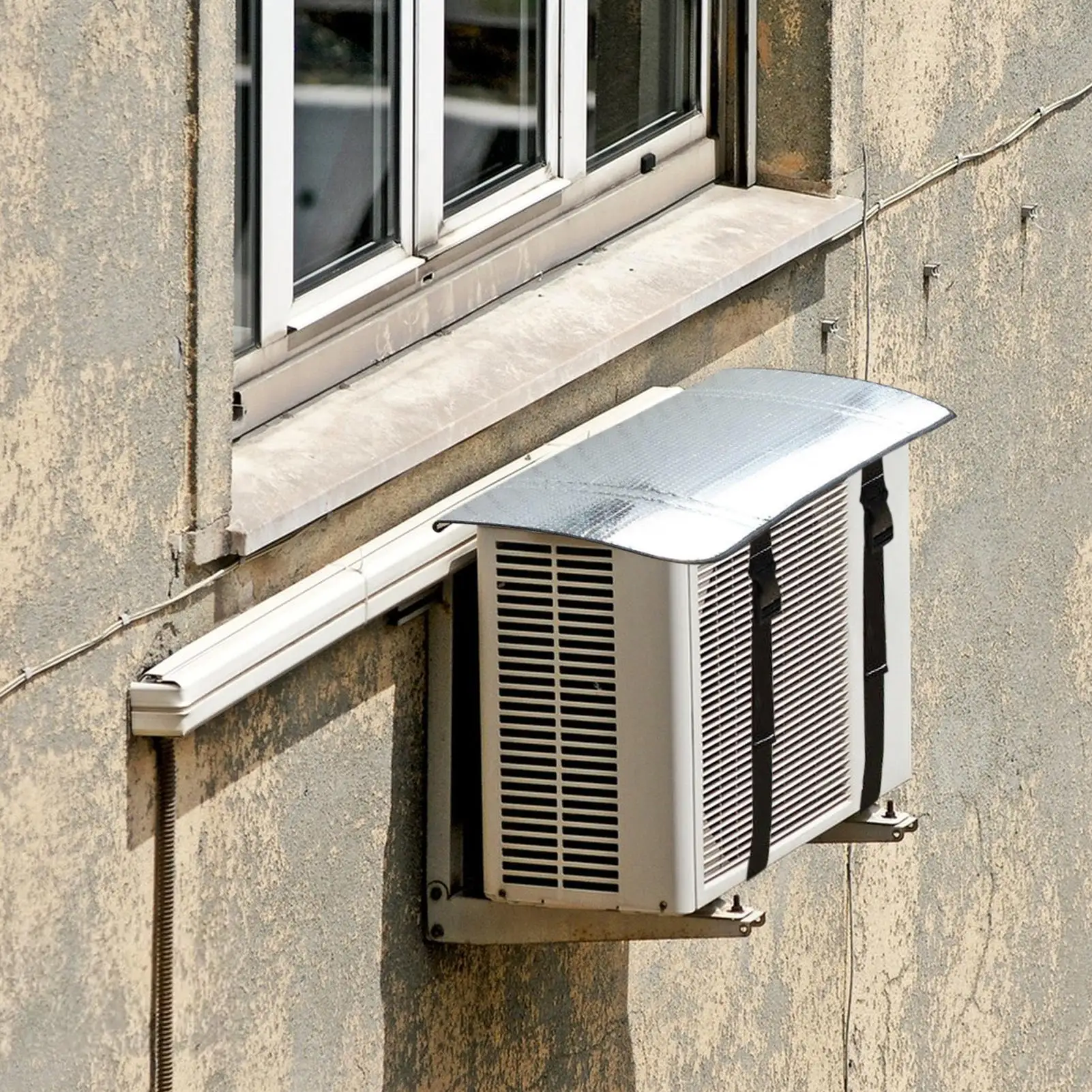Window AC Covers For Outside AC Outside Unit Protection Cover All-Weather Insulated Waterproof Protector For Summer Winter