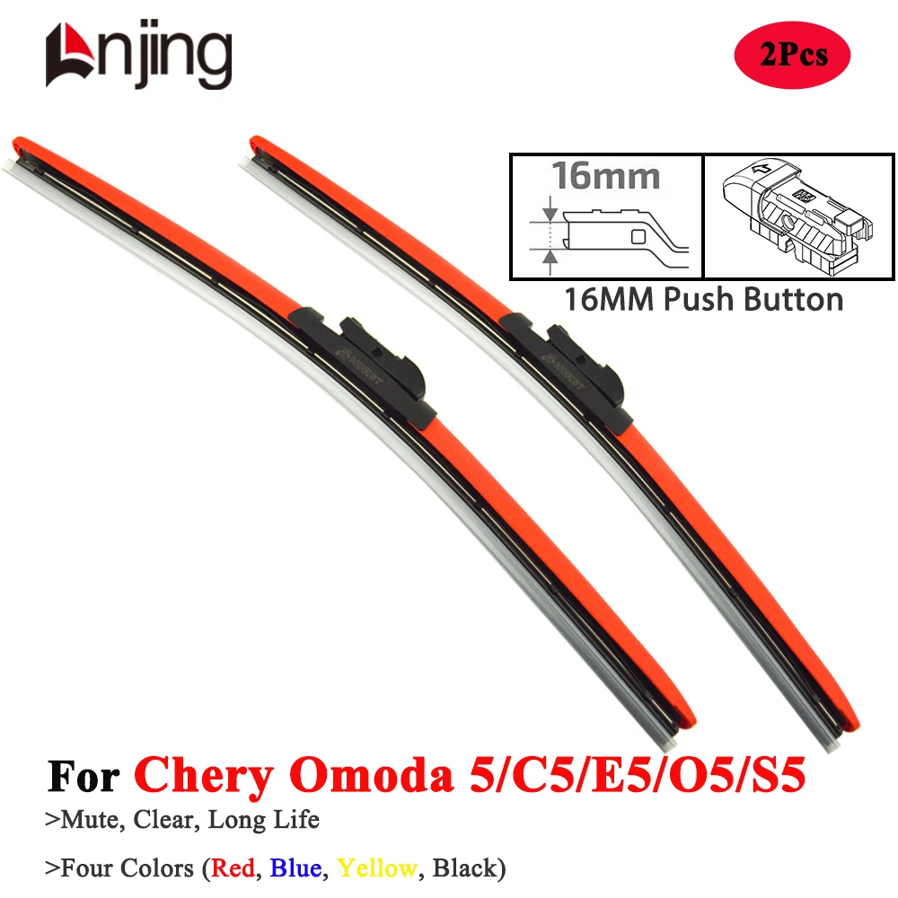 

LNJING Colorful Wiper Blades For Chery Omoda 5 C5 E5 S5 O5 GT 2022 2023 2024 Car Accessories Black Blue Yellow Windshield Wipers