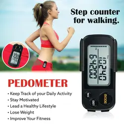 Single Function 3D Electronic Pedometer Simple Mini Step Counter Walking 3D Digital Pedometer For Exercise Men Women