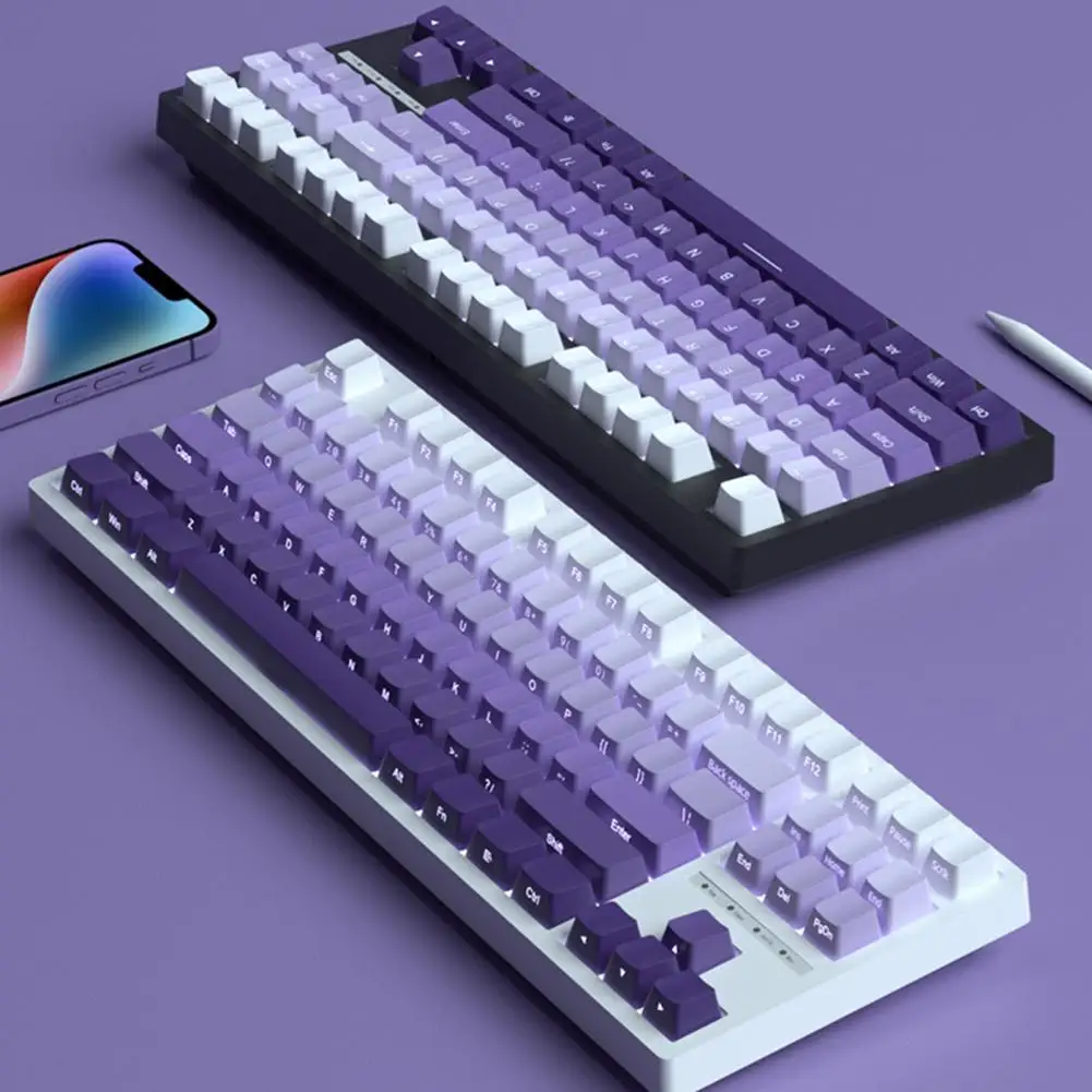 

Lavender-Purple Key Caps Set Waterproof PBT Keyboard Caps 108 Keys Frosted Feel Keycaps Computer Keycap Keyboard Accessories