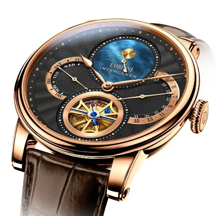 Lobinni skeleton mechanical watch luxury brand wristwatches automatic mechanical watch wrist for men