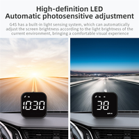 #269H HUD Car Speedometer Timetable Speed Alarm GPS Head-Up Display Auto Electronic Accessories Fits All Cars (White) (Black)