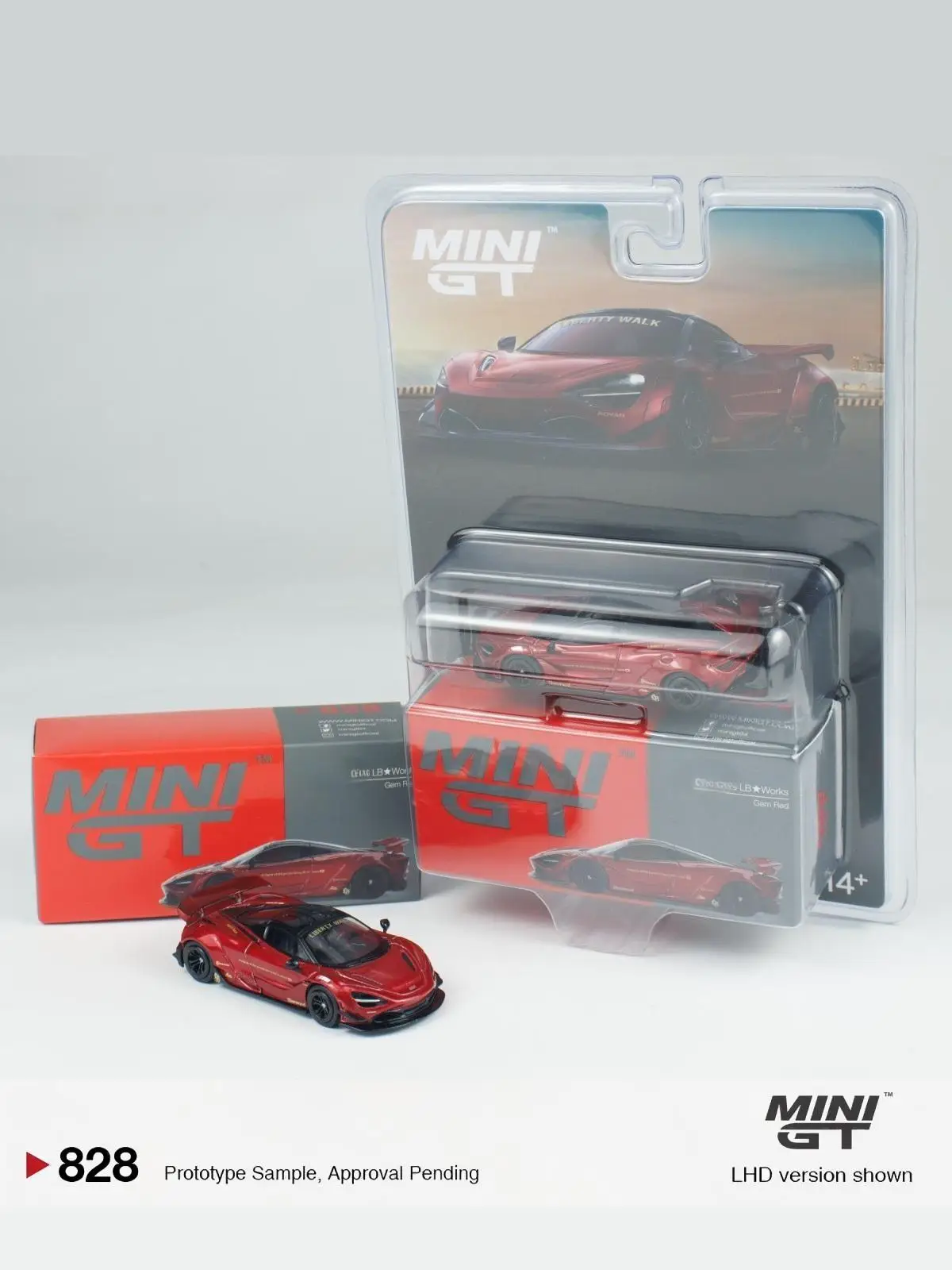 TSM MINIGT 1:64 #828 BL 720S LBWK Gem Red Blister Packaging Die-cast Alloy Car Model Collection Gift