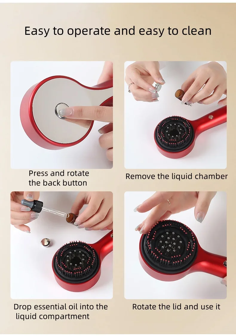 Women’s Hair Growth Comb Red Light Therapy Scalp Detection Massager Electric Hairstyling Equipment for Hair Loss Thinning