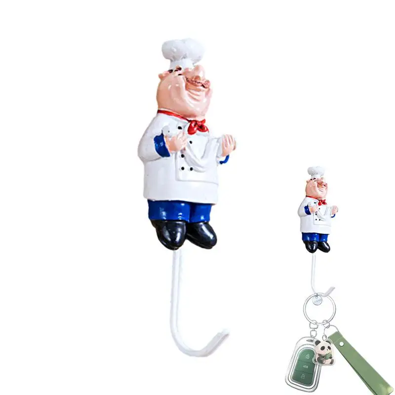Ganci da cucina per Chef cucina creativo Chef Cartoon Storage Rack ganci Cartoon Power Cord Storage Rack Chef Plug Hook Utility ganci