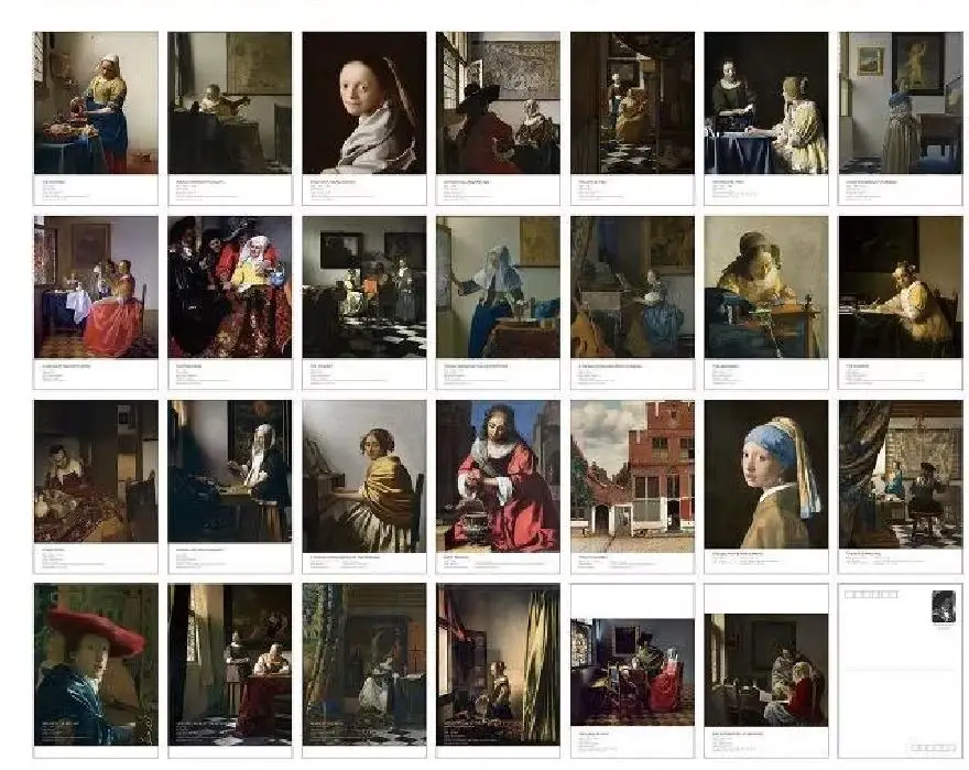 30 Sheets/Set Johannes Vermeer Artwork Postcards Famous Artist Series Wish Card Creative Greeting Card For Gift Message Decor view 4