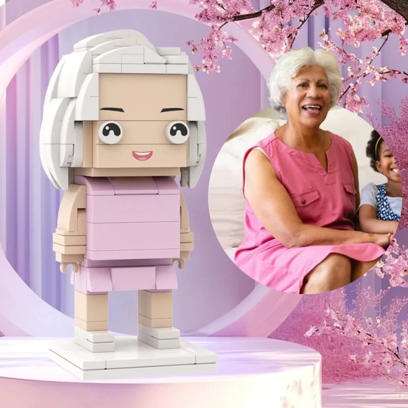 

Mother's Day Gift Full Body Customizable 1 Person Custom Brick Figures Gift For Mom/Grandma My Custom Brickfigures Character