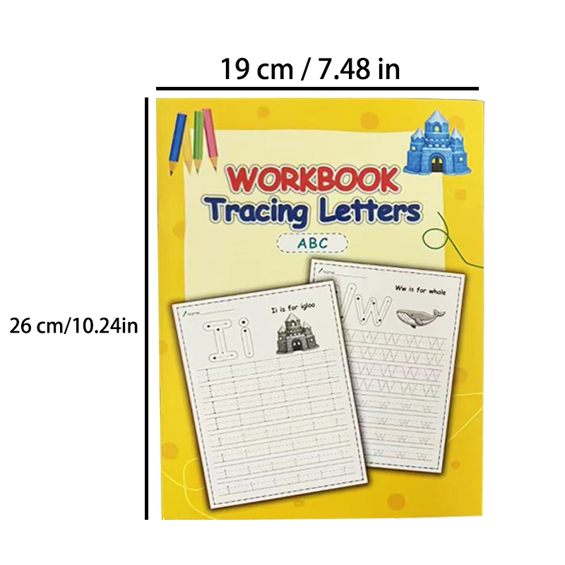 الإنجليزية ABC رسالة المصنف كبير الحروف الصغيرة ممارسة القلم التحكم ممارسة النشاط كتاب الرسوم التوضيحية الممتعة 32 صفحة #6