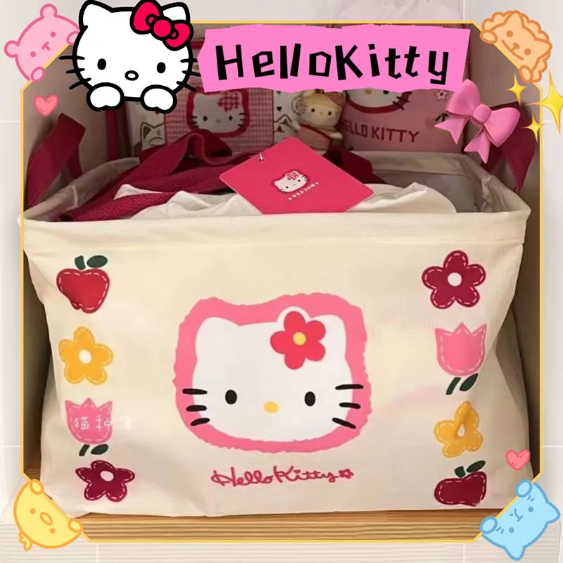 Hello Kitty New Kawaii Storage Basket Underwear Socks Storage Cute Harajuku Wardrobe Desktop Toys Cosmetics Storage Girls Gifts