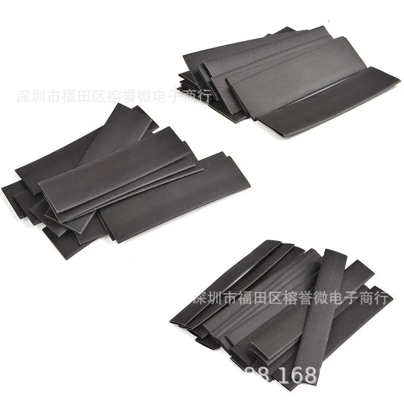 127 قطعة أنابيب الانكماش الحراري المقاومة للهب الأسود في حقيبة التعبئة والتغليف المنزلية كابل بيانات الأسلاك الكهربائية إصلاح الحرارة يتقلص Tu