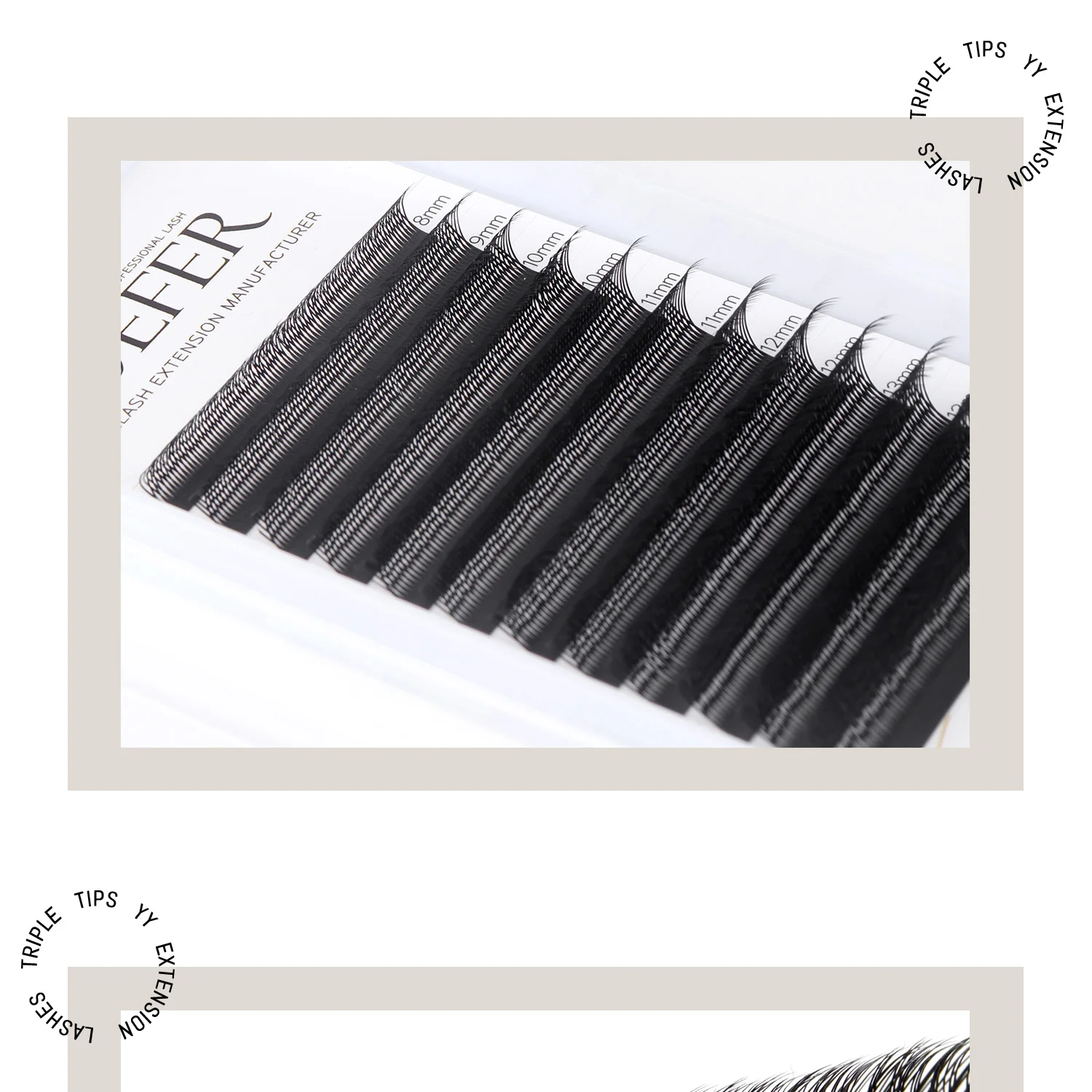 Befer Triple Tips Y Wimpernverlängerung YY-Form Wimpernverlängerung Cilios Brasileiro Y Brasilianisches Volumen Natürliche falsche Wimpern – Detail 19