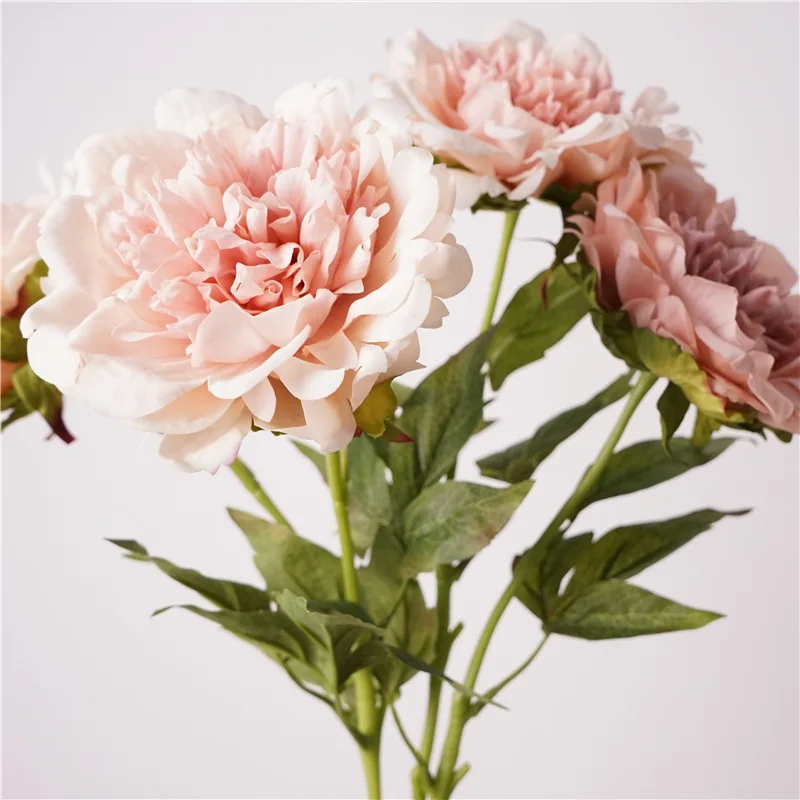 4Pcs Artificial Moisturizing Peony Real Touch Flowers Wedding Decor Fake Peonies Bridal Bouquet Home Decor Dining Table Floral