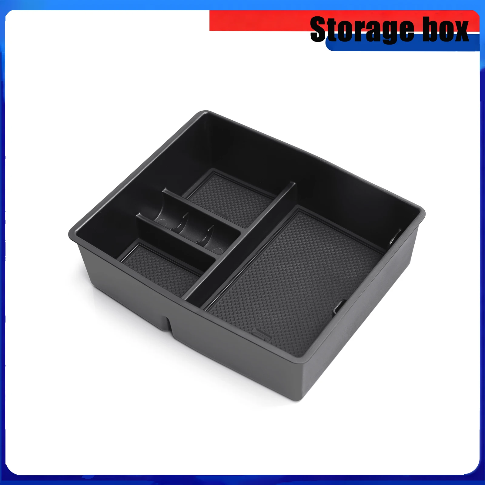 Car Armrest Storage Box Center Console Tray Organizer Interior Accessories Tidying Black For Toyota Tacoma 2024 2025