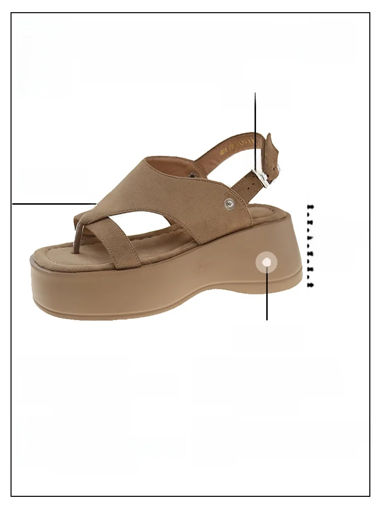 

Женские босоножки на каблуке, новинка весны 2024, универсальные римские ботильоны небольшого размера, увеличивающие рост, на высокой платформе с мягкой поверхностью