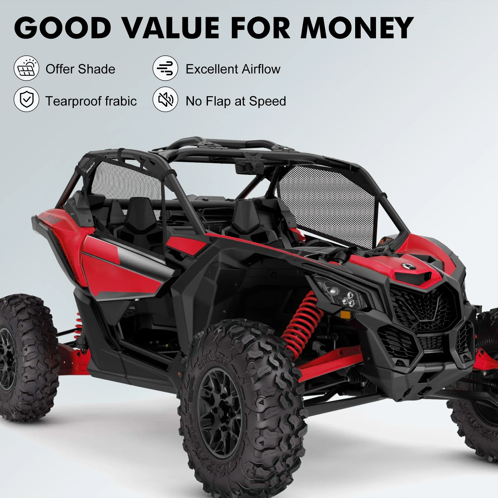 NICECNC UTV Neues Fensternetz 2 Stück für Can-Am Maverick X3 R 4x4 XRS Max RR DS Turbo DPS 2017 2018 2019 2020 2021 2022 Zubehör – Detail 8
