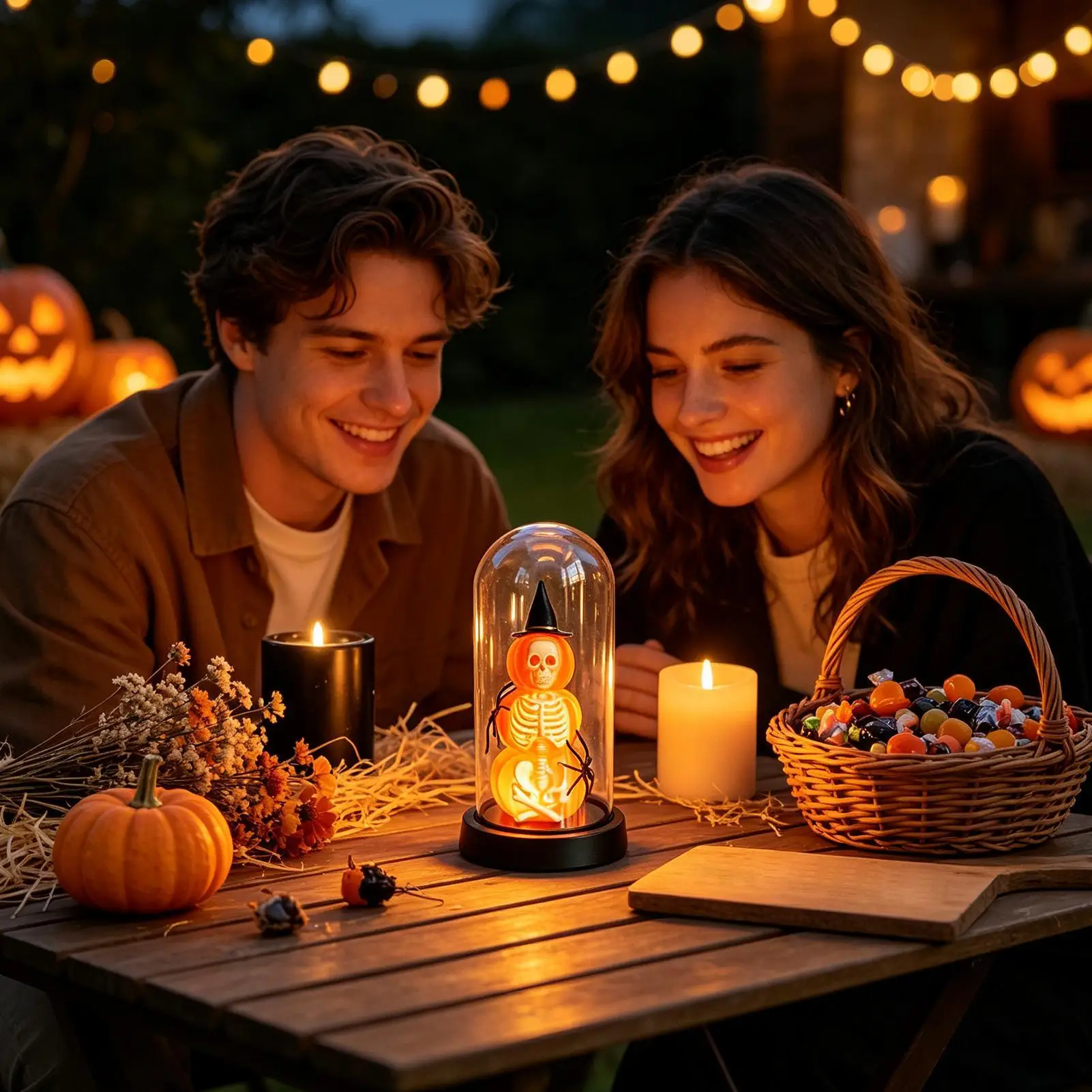 Pumpkin Desk Lamp Skull Table Lamp Halloween Pumpkin For Kids Room Indoor Horror Party Haunted House Bedroom Bar Dorm Apartment