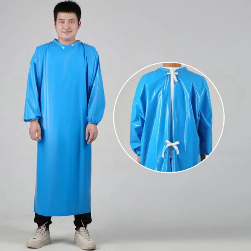 

TPU Plastic Apron Waterproof Oil Proof With Long Sleeves Thickened Protective Overalls For Home Aquatic Industry Cleaning