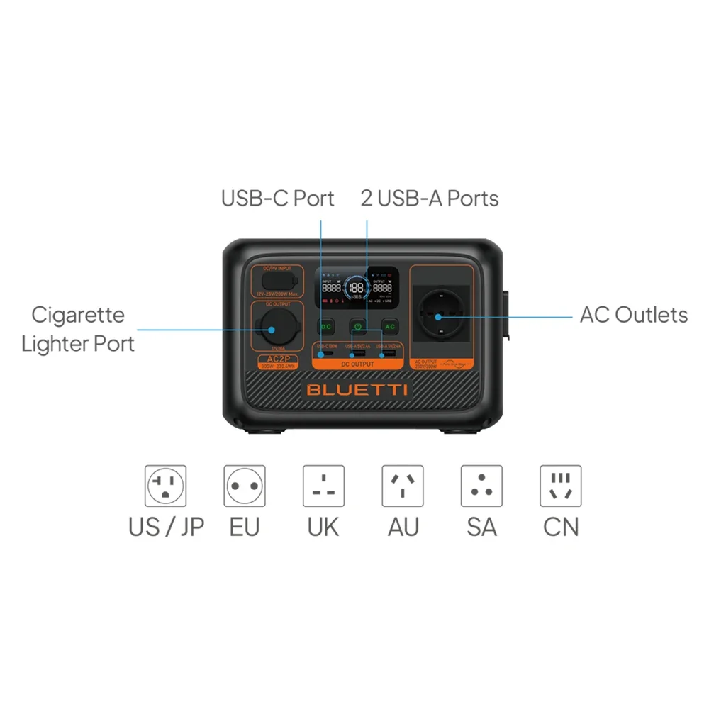 Portable Power Station 240V 300Wh,Solar 2000W Emergency Supply