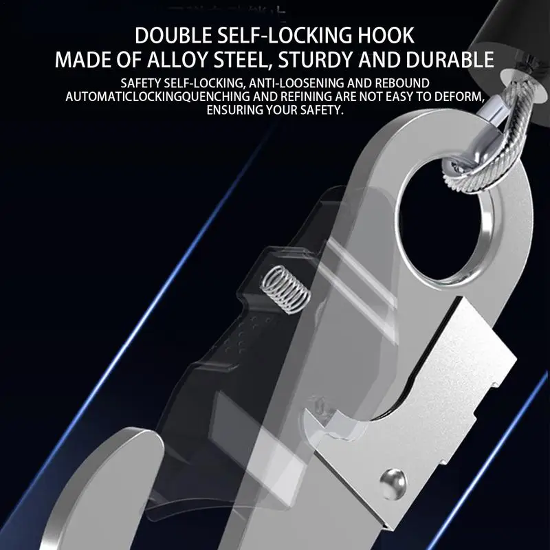 เชือกชูชีพดึงกลับได้เชือกนิรภัย, เชือกชูชีพเพื่อความปลอดภัยน้ำหนัก330.7ปอนด์150กก. เชือกมัดและสายคล้องบล็อกนิรภัยสำหรับงานหนัก