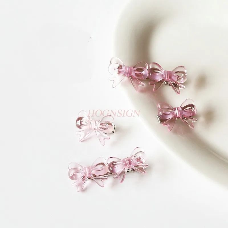 

Bow Knot Hairpin New Style Temperament Side Hairpin Cute Pink Clip Headwear