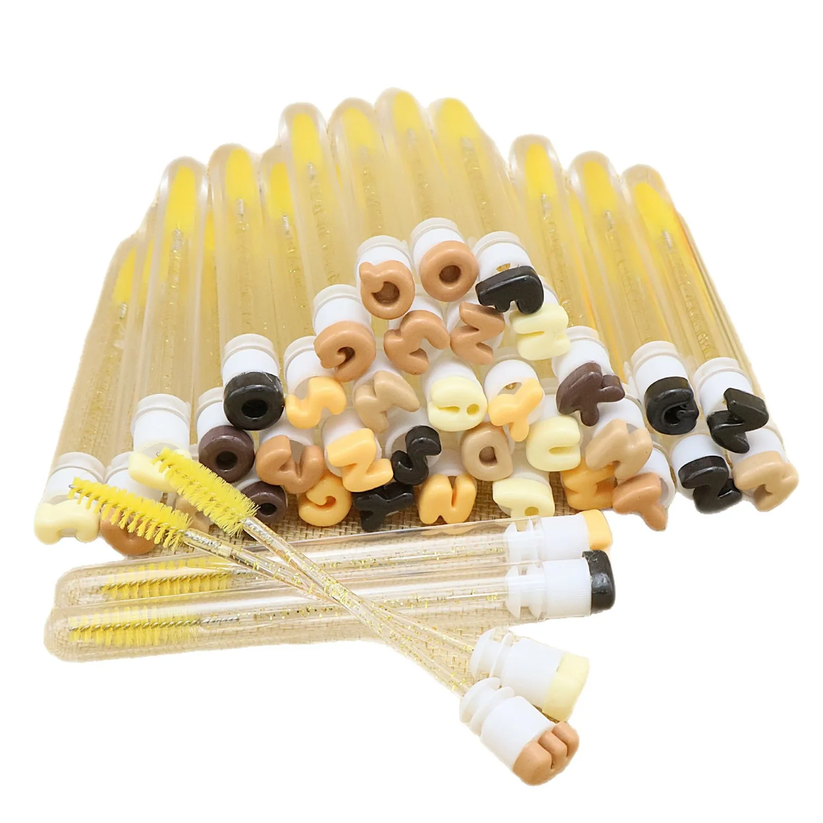 الجملة المتاح رسائل لاش العصا رمش فرشاة أنبوب المحمولة الغبار برهان كريستال بريق فرشاة للمكياج جلدة Coloful كريستال #5