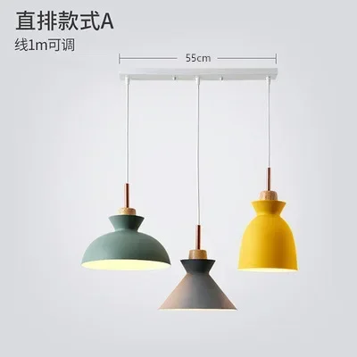 Northern Europe Style Iron Chandelier Pendant Light Macaron color LED Lights Minimalist lamps Living Dining room Modern style