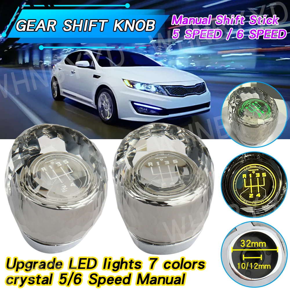 

LED Crystal 56Speed MT Gear Shift Knob for Chevrolet Chevy Cruze 08-16Gearshift Manual Auto Car Shifter Lever Stick Arm Pen Ball