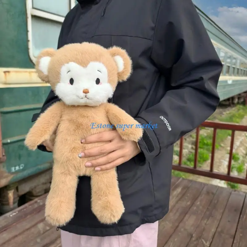 

090B Comfort Monkey Stuffed Animal Toy Plush Doll Toy with Cotton Filling for Children Bedroom Living Room Couch Decoration