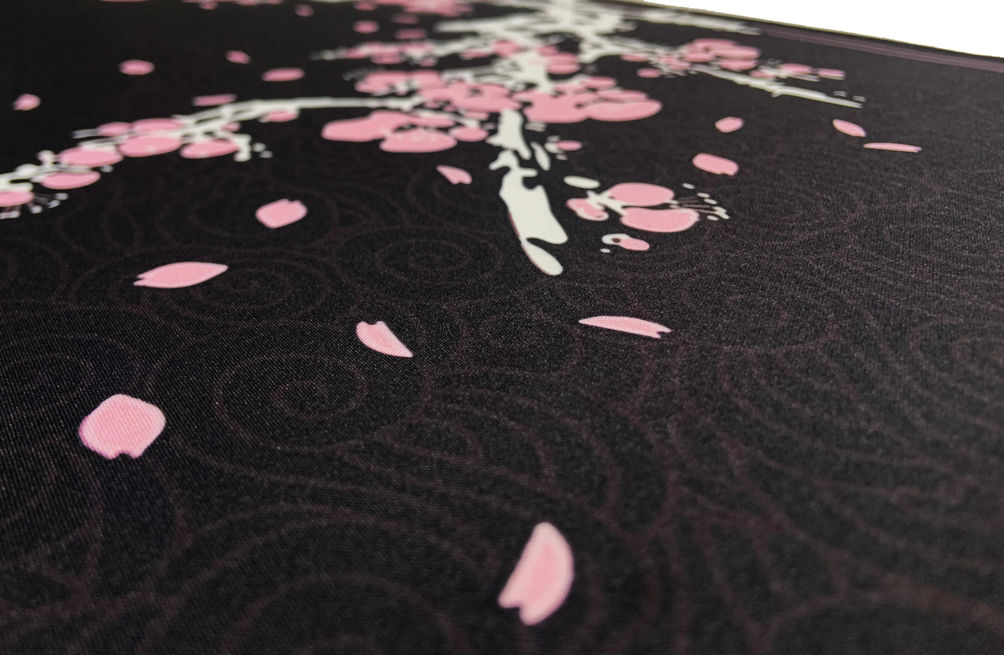 Sakura-alfombrilla de ratón grande para ordenador, alfombrilla de escritorio Kawaii de color negro y rosa, accesorios para juegos, XXL