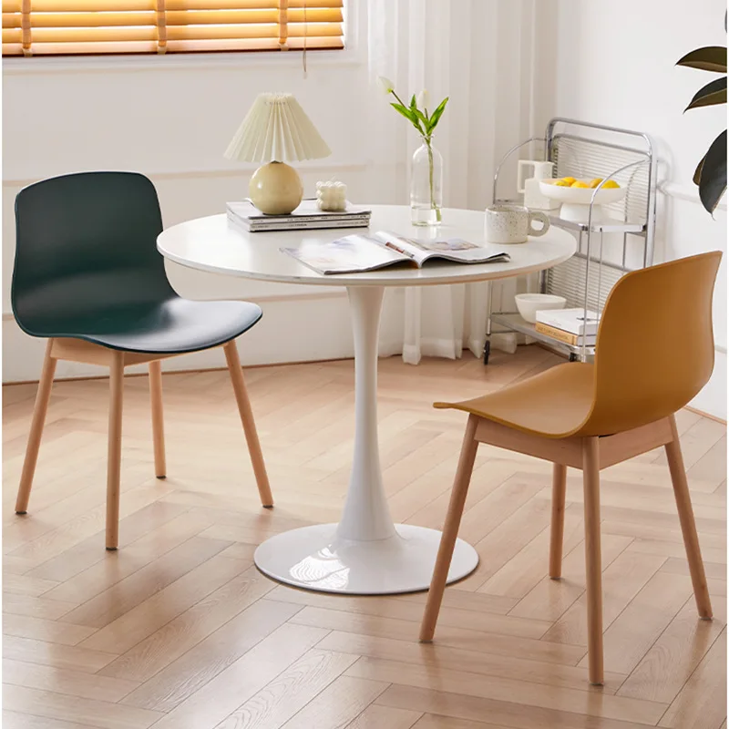 Firm Nordic dining chair household simple small apartment ins creative backrest chair cafe milk tea shop casual solid wood chair