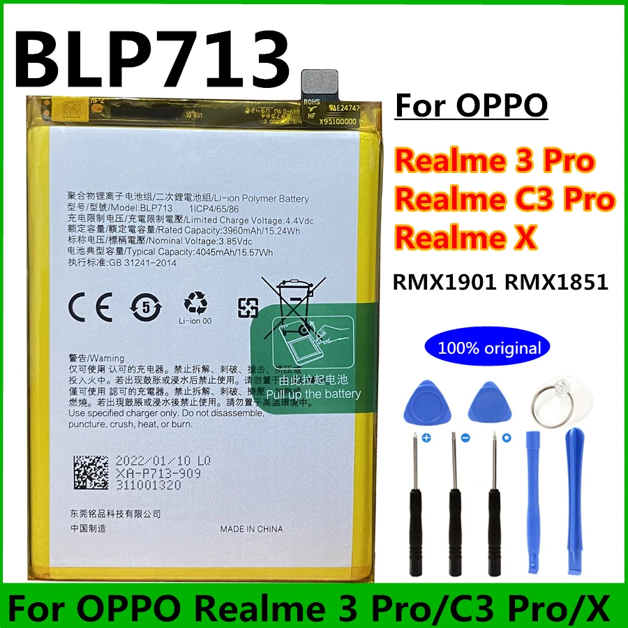 BLP713 BLP793 BLP731 Battery for Oppo Realme GT Neo 3 5 6 6S 6i X3 V3 V5 Q2i Q3i Q3 7 7i 8 X7 X50 Pro C11 C12 C15 C17 C25 C25s