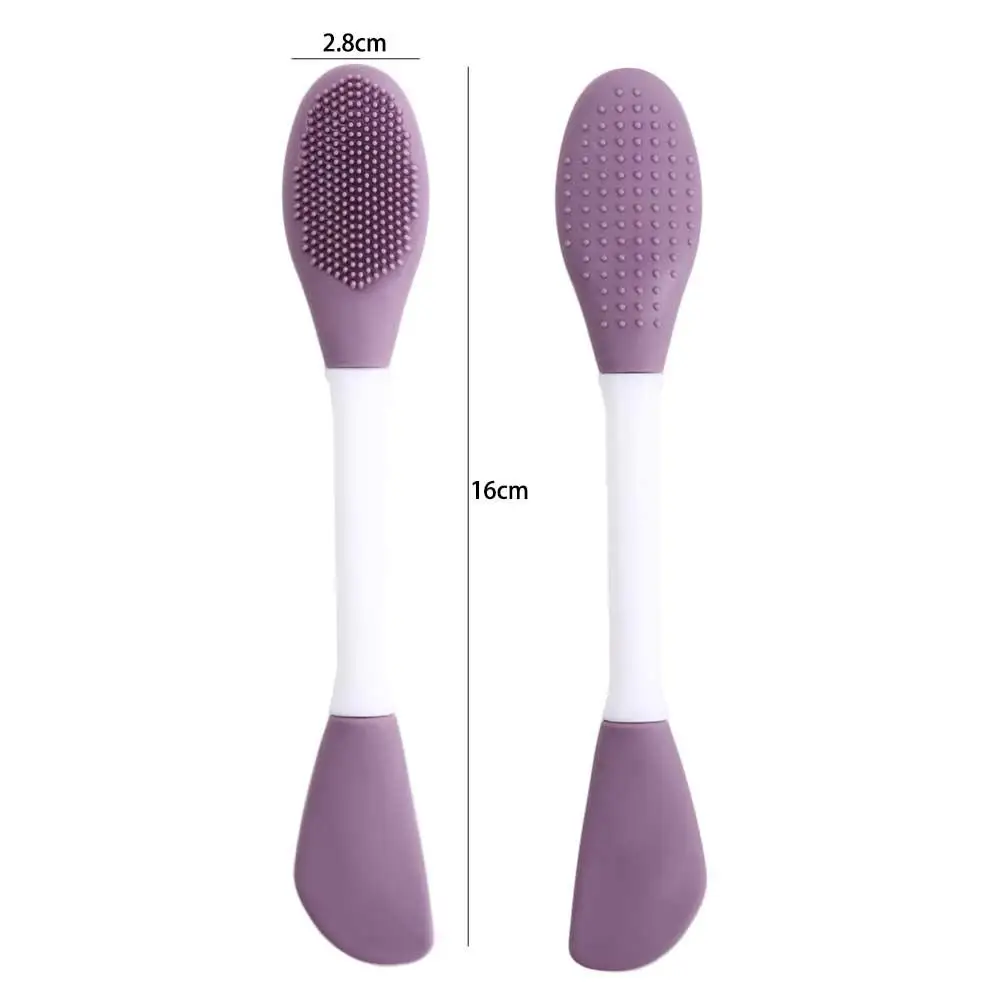 Exfoliator Scrub Mask Mud Mixing Tool Facial Beauty Makeup Brush Double Head Brush Deep Cleaning Tools Silicone Face Mask Brush