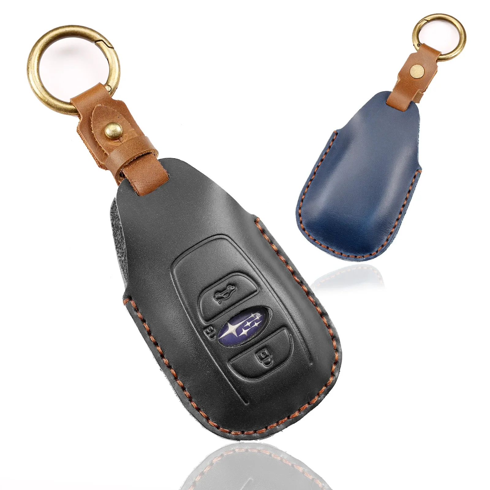 Leather Car Key Cover for Subaru Legacy XV Forester Outback BRZ SIT Accessories Auto Remote Key Shell Case Protector Covers