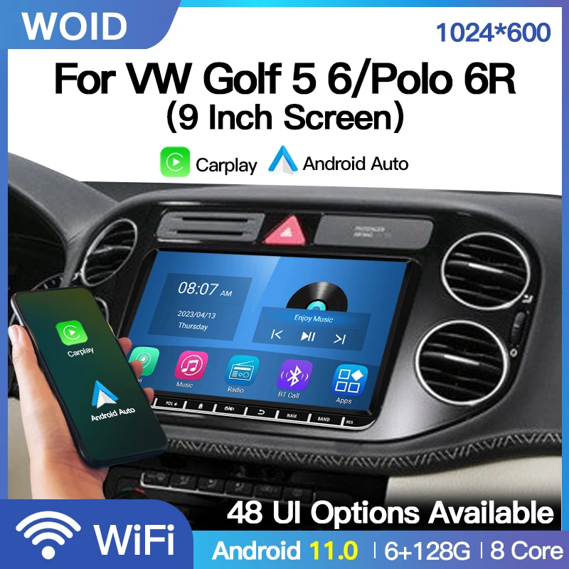 For VW Seat Skoda Roomster/Superb/Yeti 2 Din Android 11 Car Stereo Radio Multimedia Video Player Navigation GPS Carplay Wifi BT