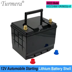 Turmera 12V Car Battery Box Automobile Starting Lithium Batteries Shell for 55D23 Series 60D23 86610R Replace 12V Lead-Acid Use