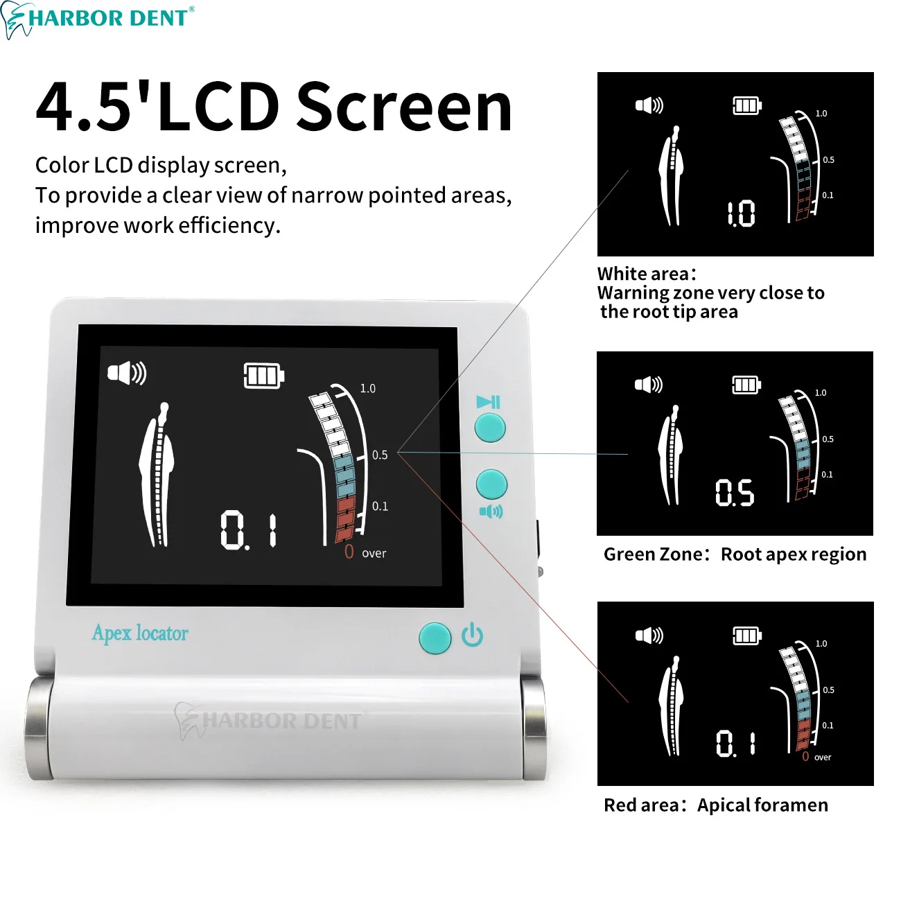 16:1 Wireless Dental LED Endo Motor with 4.5inch LCD Screen Apex Locator Dentistry Root Canal Length Measuring Instrument