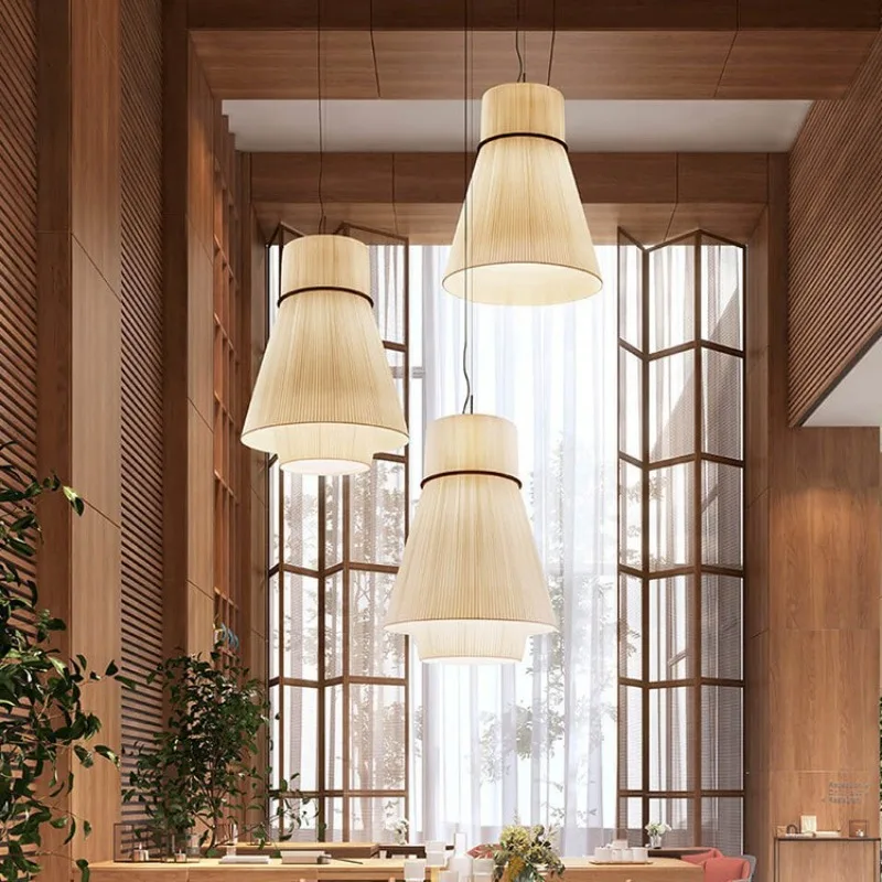 Japanese Romantic Textile Crafts Warm Led Chandelier Rustic Style Hot Pot Restaurant Coffee House Room Decoration Pendant Lights