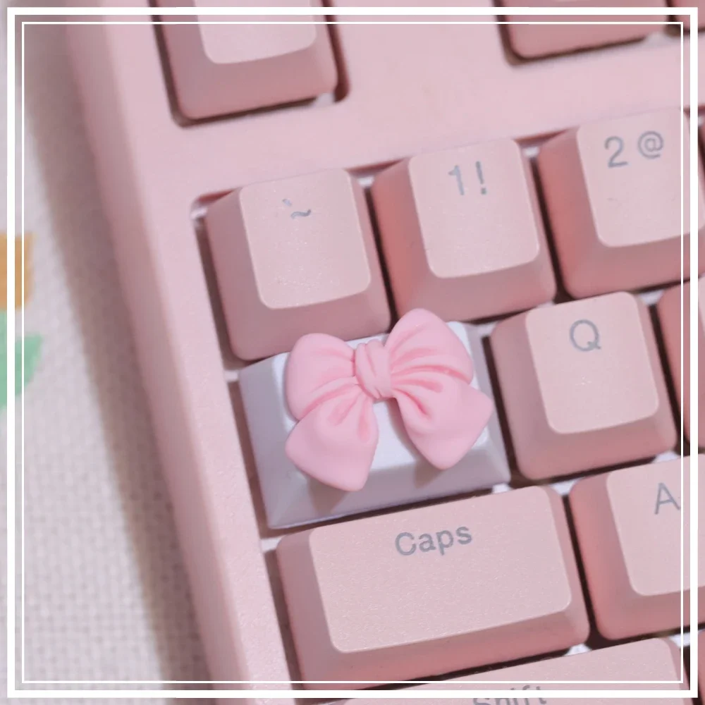 Pink Game 1.5U Tab Supplementary Key Three-dimensional Cartoon Personality PBT Keycap Girl Cute Gift Mechanical Keyboard Keycap