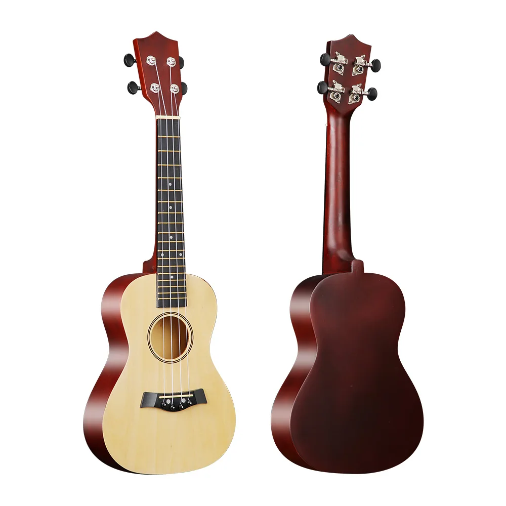 

23-inch Ukulele Acoustic Ukulele Kit Basswood Material with Storage Bag Strap Bridge Pin Pitch Shifter Tuner Cleaning Cloth