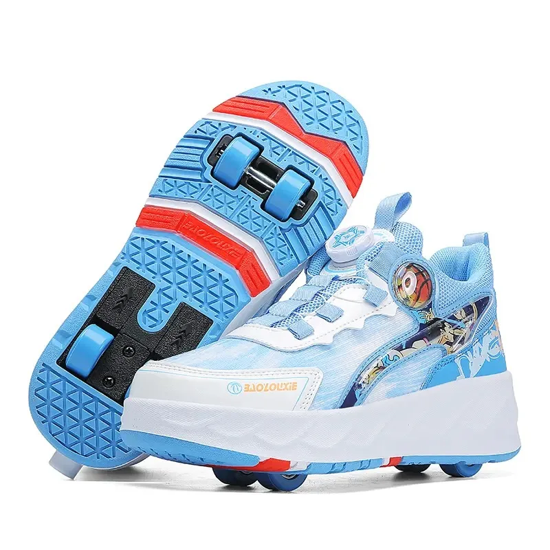 

Kids Roller Skate Shoes Casual Outdoor Parkour Detachable With 4 Wheels Boys Girls Fashion Children Deformation Skating Shoes