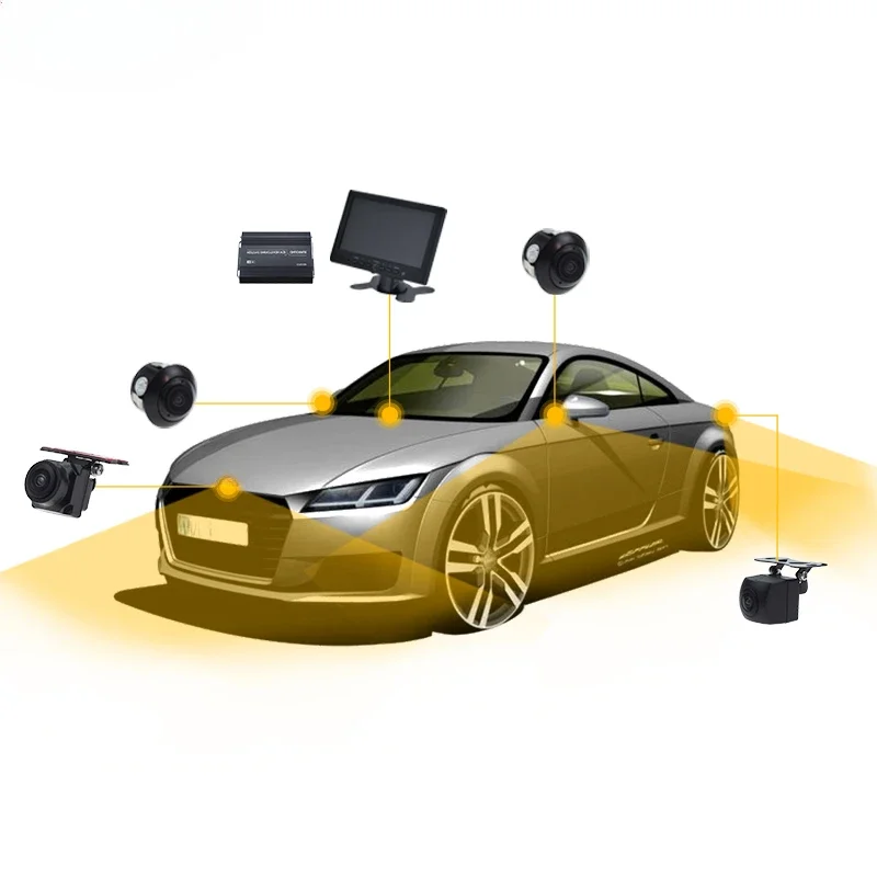 360 Panoramic Camera 2D/3D Bird View HD Car Camera DVR Surround View Around Monitoring Car Camera System