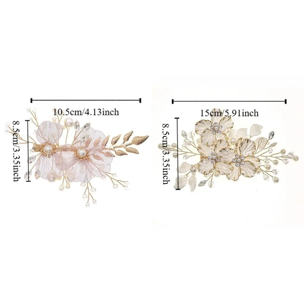 الكورية الفرنسية نمط الزفاف مشبك شعر اللؤلؤ الفضة العروس دبوس الشعر اليدوية الفاخرة الزفاف غطاء الرأس المجوهرات