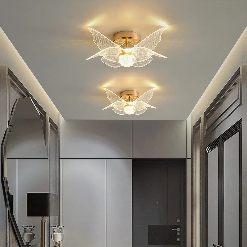 Nordic Acrylic Ceiling Lamp Suitable For Bedroom Lustre Chandeliers In Corridor Cloakroom Gold Plafonier Elegant Ceiling Lamps