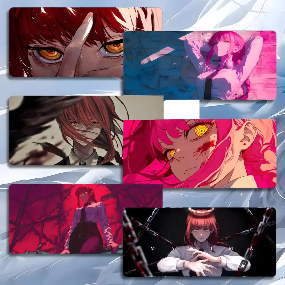 

Аниме-коврик для мыши C-C-Chainsaw Man Makima, большой игровой коврик с утолщенной кромкой для ПК, настольный коврик для компьютера