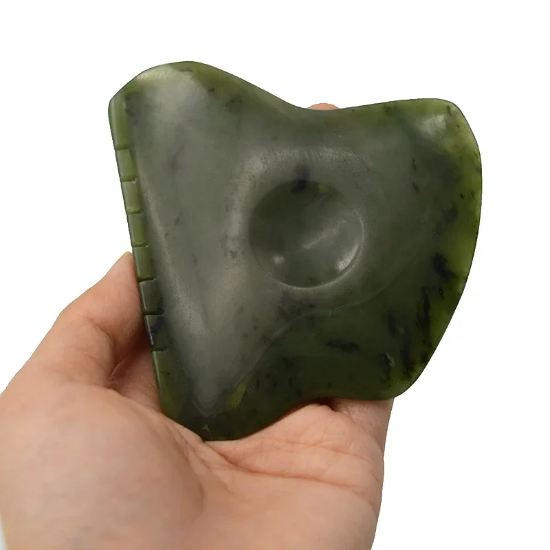 Natural Nephrite Jade New Shape Design Massage Gua Sha Facial Maasge Anti Aging Guasha Tools For Promote Blood Circulation