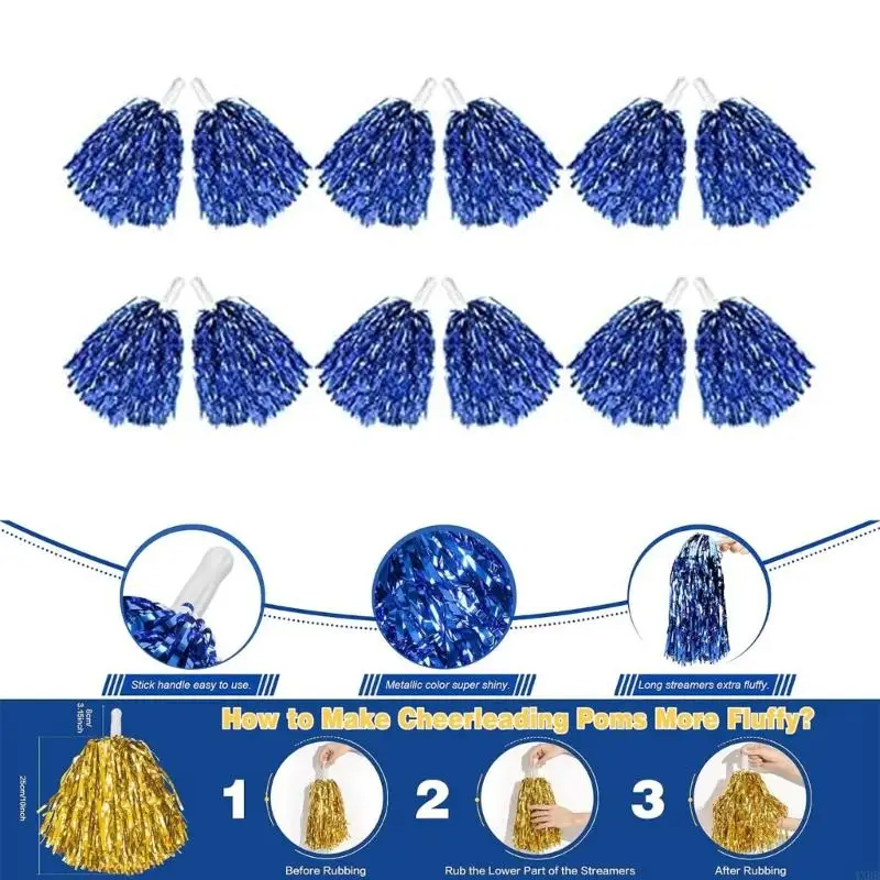 Cheerleader Cheerleading Poms Poms Plastic Sports Handheld Cheerleader Pompoms 4XBB view 2