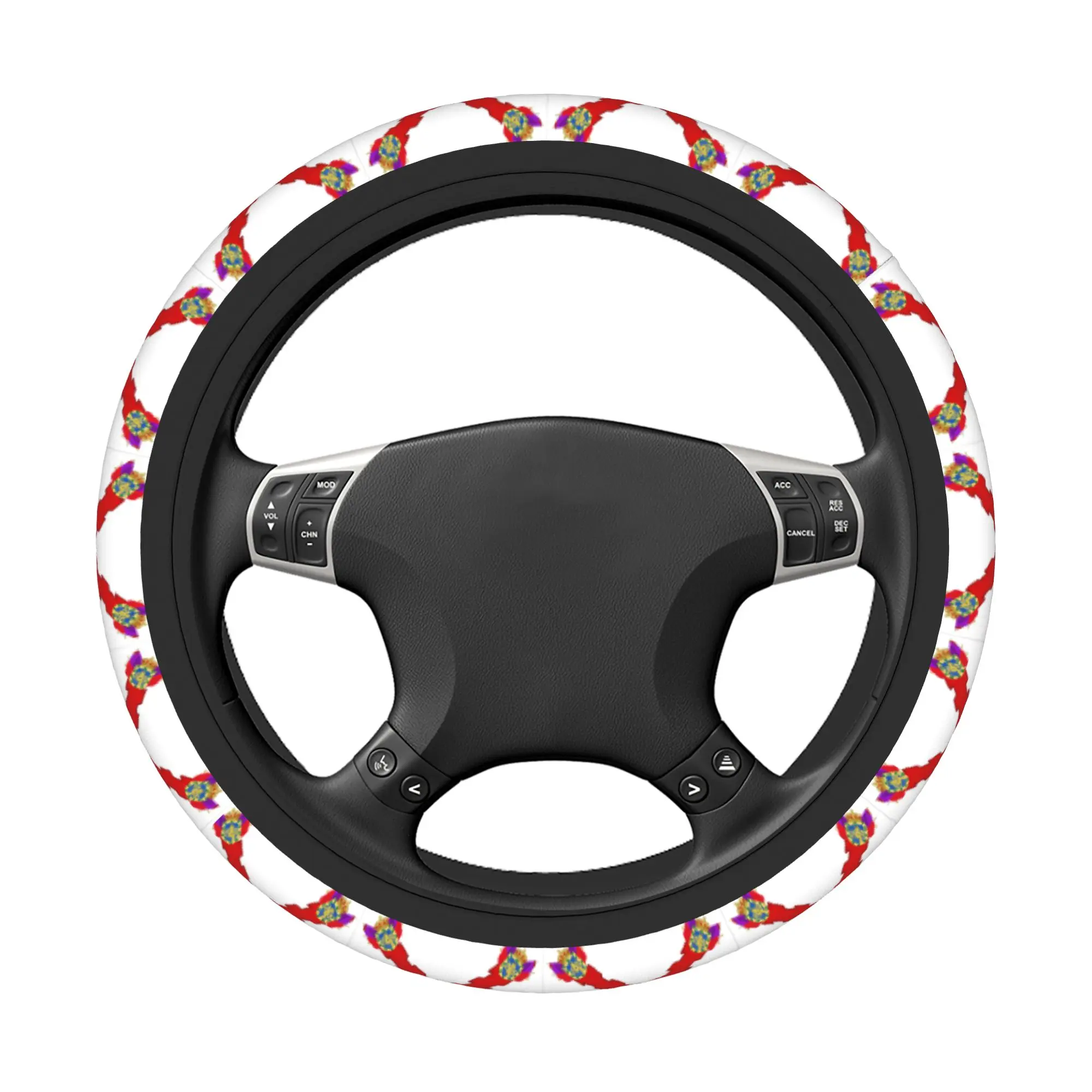 38cm Steering Wheel Covers German Burgundy Cross Universal  Braid On The Steering Wheel Cover Auto Colorful Car Accessories