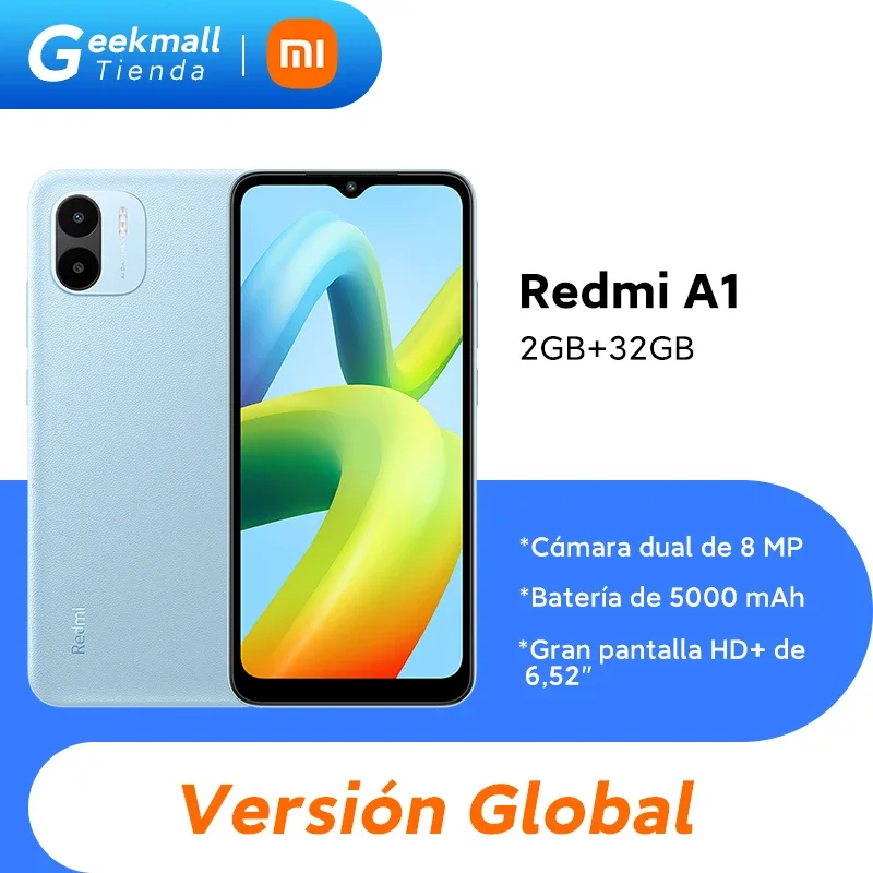 Xiaomi-Smartphone Redmi A1, versión Global, MTK Helio A22, pantalla Dot Drop de 6,52 \