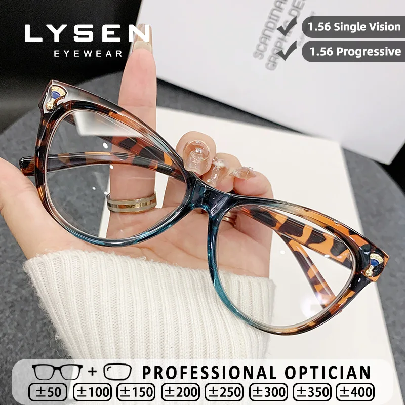 LYSEN التدرج عين القط النساء نظارات للقراءة مكافحة الضوء الأزرق المضادة للانعكاس قصر النظر مخصص النظارات الطبية التقدمية #2