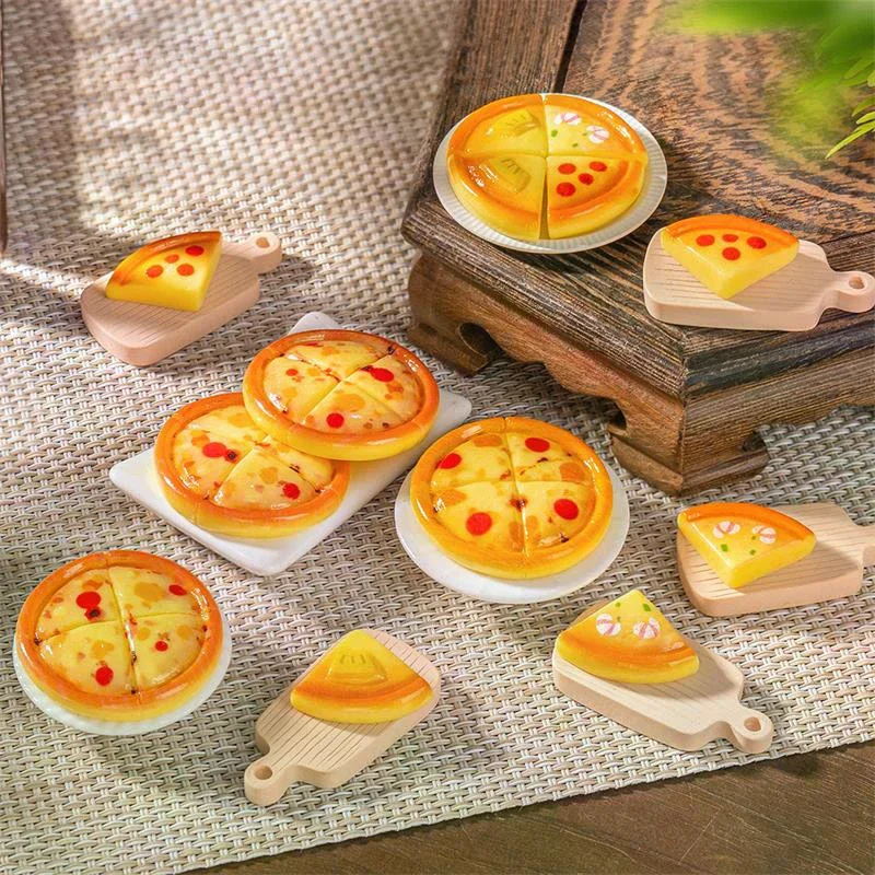 10 قطعة لطيف محاكاة البيتزا الغذاء دمية اللعب نماذج مصغرة الحلي ديكور DIY بها بنفسك الراتنج اكسسوارات الاطفال اللعب منزل اللعب هدية #2